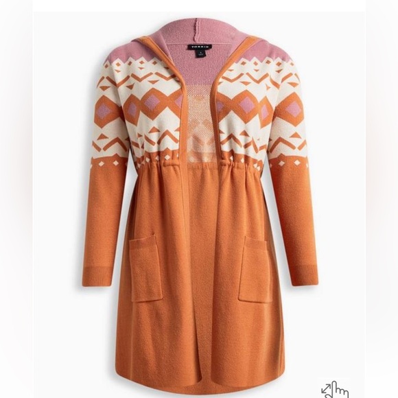 Torrid Everyday Plush Anorak Hooded Cinched Waist Sweater size 0 large 12 - Picture 4 of 4